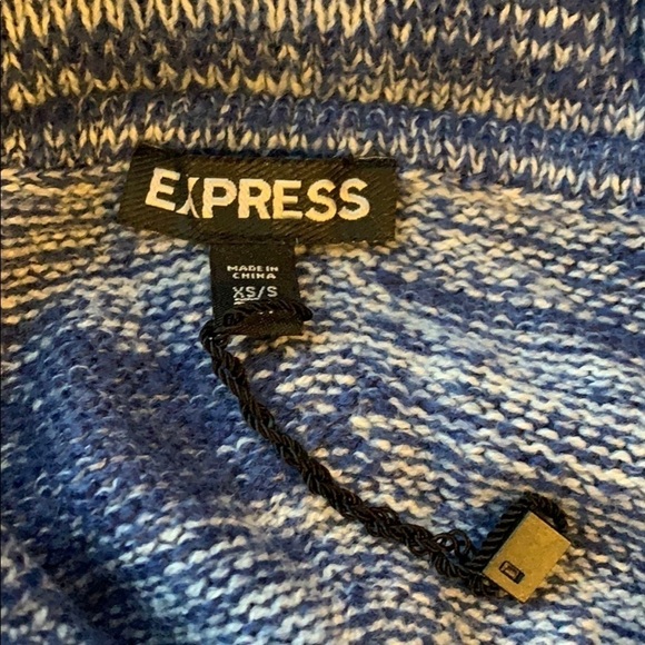 Express Cowl Neck Sweater Handkerchief Hem Blue XS - Picture 6 of 7